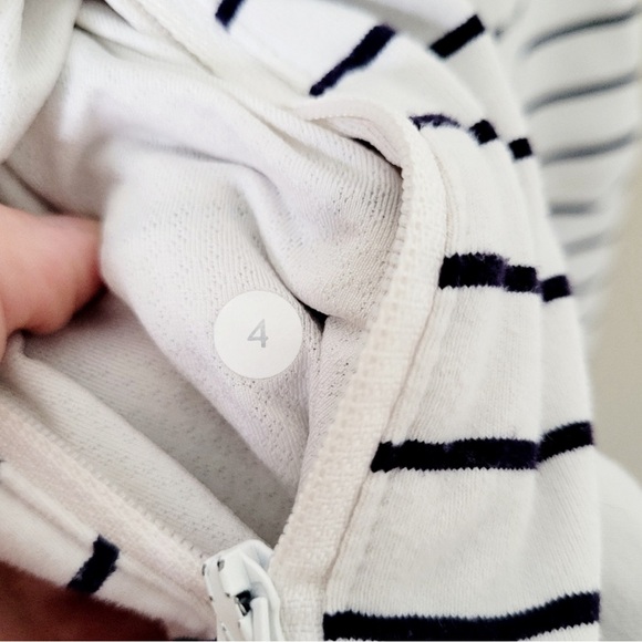 Lululemon In Stride Jacket Quiet Stripe White Deep Indigo / Deep Indigo Size 4 - Picture 10 of 10